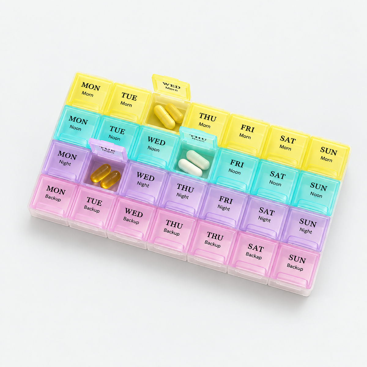 ELYVARA 28-Slot Weekly Pill Organizer