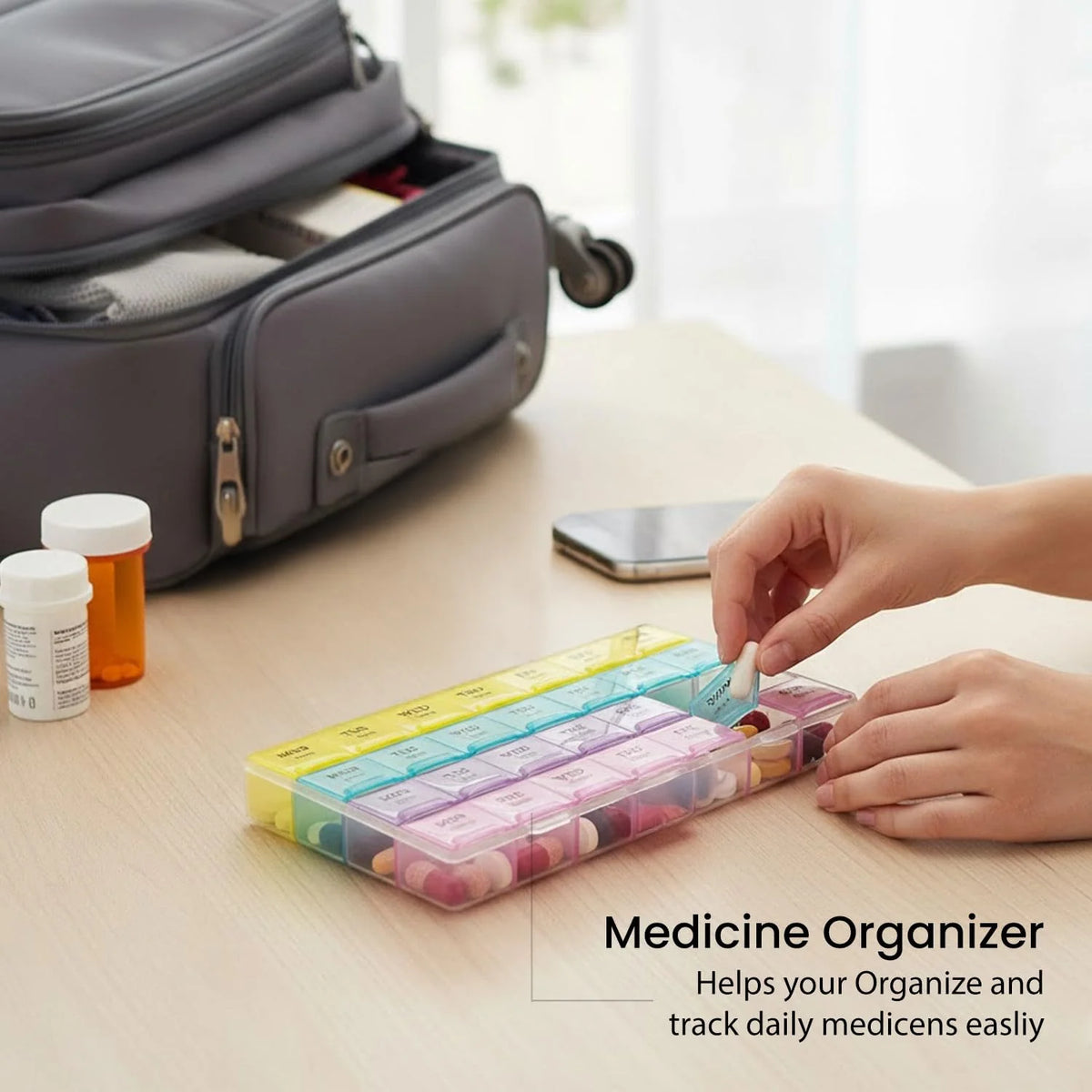 ELYVARA 28-Slot Weekly Pill Organizer
